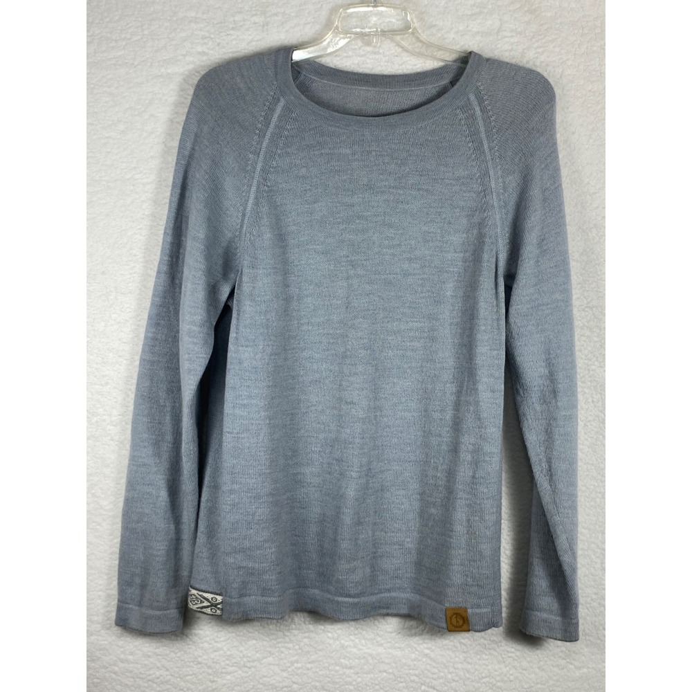 Paka Royal Alpaca Blend Crewneck Sweater Light Blue Raglan Mens Large
